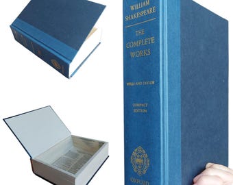 Shakespeare Hollow Book Safe Box | Deep Large Bookish | Classic Literature Hollow Book Safe | Hollowed Out Book Vintage Upcycled Book Gift