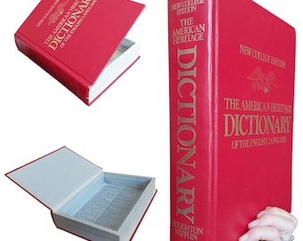 Vintage Extra Large Deep Dictionary Hollow Book Safe | Hollowed Out Book | Secret Book Stash Gift Box | Secret Storage Hidden Compartment