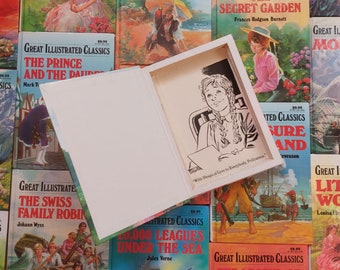 Great Illustrated Classics Mini Hollow Book Safe | Hollowed Out Book | Book Box | Secret Book Box | Gift Box | Stash Box | Diversion Secret