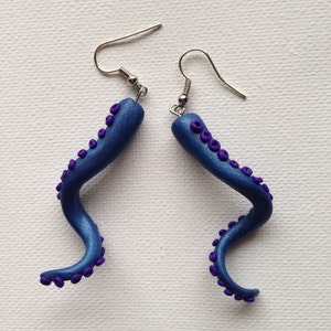 Octopus Tentacle Dangle Earrings | Customizable | Your Color Choice