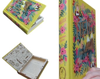 Heidi Hollow Book Safe | Classic Book Safe Hollowed Out Book | Book Box | Secret Money Stash Book | Secret Hidden Card Box Eclectic Puffin