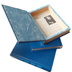Blue Hollow Book Safe | Book Safe | Hollowed Out Book | Book Box | Secret | Gift Box | Stash Box | Diversion | Secret Compartment | Vintage