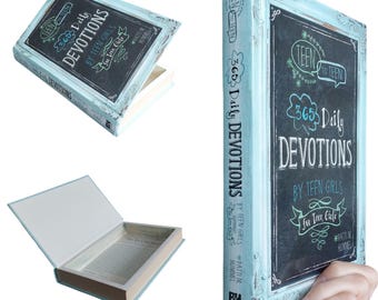 Teen Girls Daily Devotions Hollow Book Safe | Hollowed Out Book | Secret Book Box | Stash Gift Box | Diversion Hidden Religious Fake Book