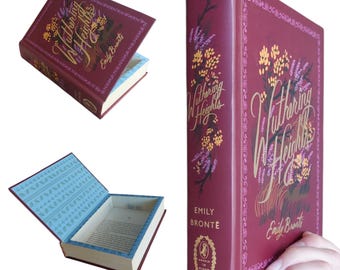Wuthering Heights Hollow Book Safe | Classic Book Safe Hollowed Out Book Gift Box | Secret Money Stash Secret Hidden Card Box Emily Bronte