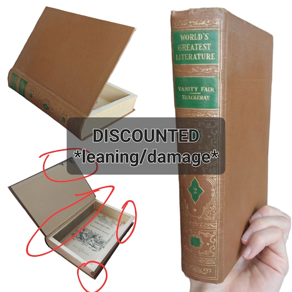 Vanity Fair Hollow Book Safe | Hollowed Out Classic Literature Book | Secret Book Box | Stash Diversion | Compartment Vintage | Thackery