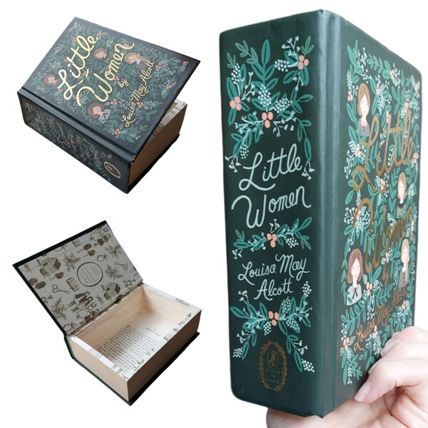 Little Women Hollow Book Safe | Classic Book Safe Hollowed Out Book | Book Box | Secret Money Stash Book | Secret Hidden Card Box | Alcott