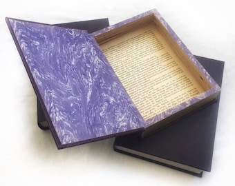 Purple Hollow Book Safe | Hollowed Out Book | Book Box | Secret | Gift Box | Stash Box | Diversion | Secret Compartment | Vintage
