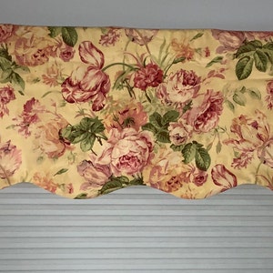 Floral Window Valance, Cottage Style, Custom Size