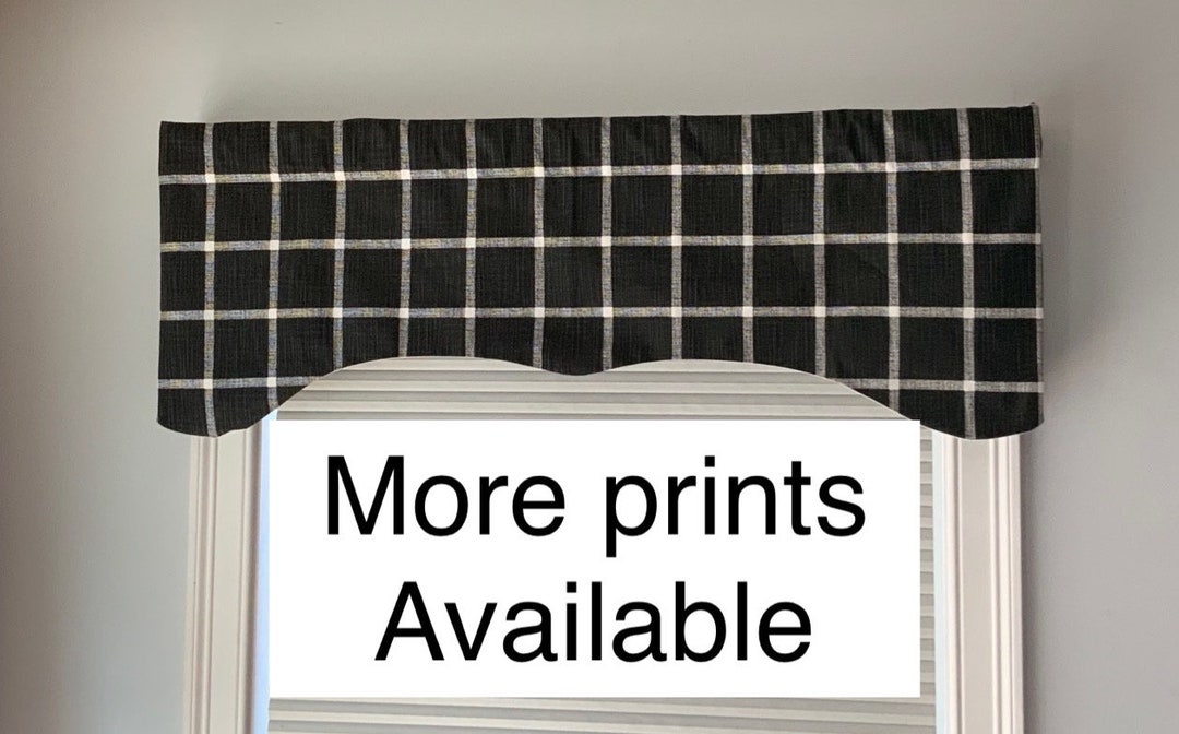 Black and White Valance,decorative Valance, Window Curtain, Scalloped ...