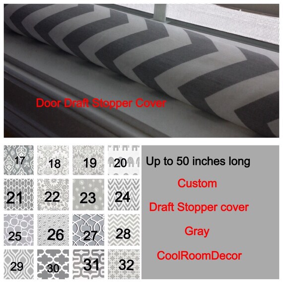 Draught Excluder Cover Door Draft Stopper Custom Dodger Grey Door Snake Gray Door Draft Stopper Wind Blocker Window Snake