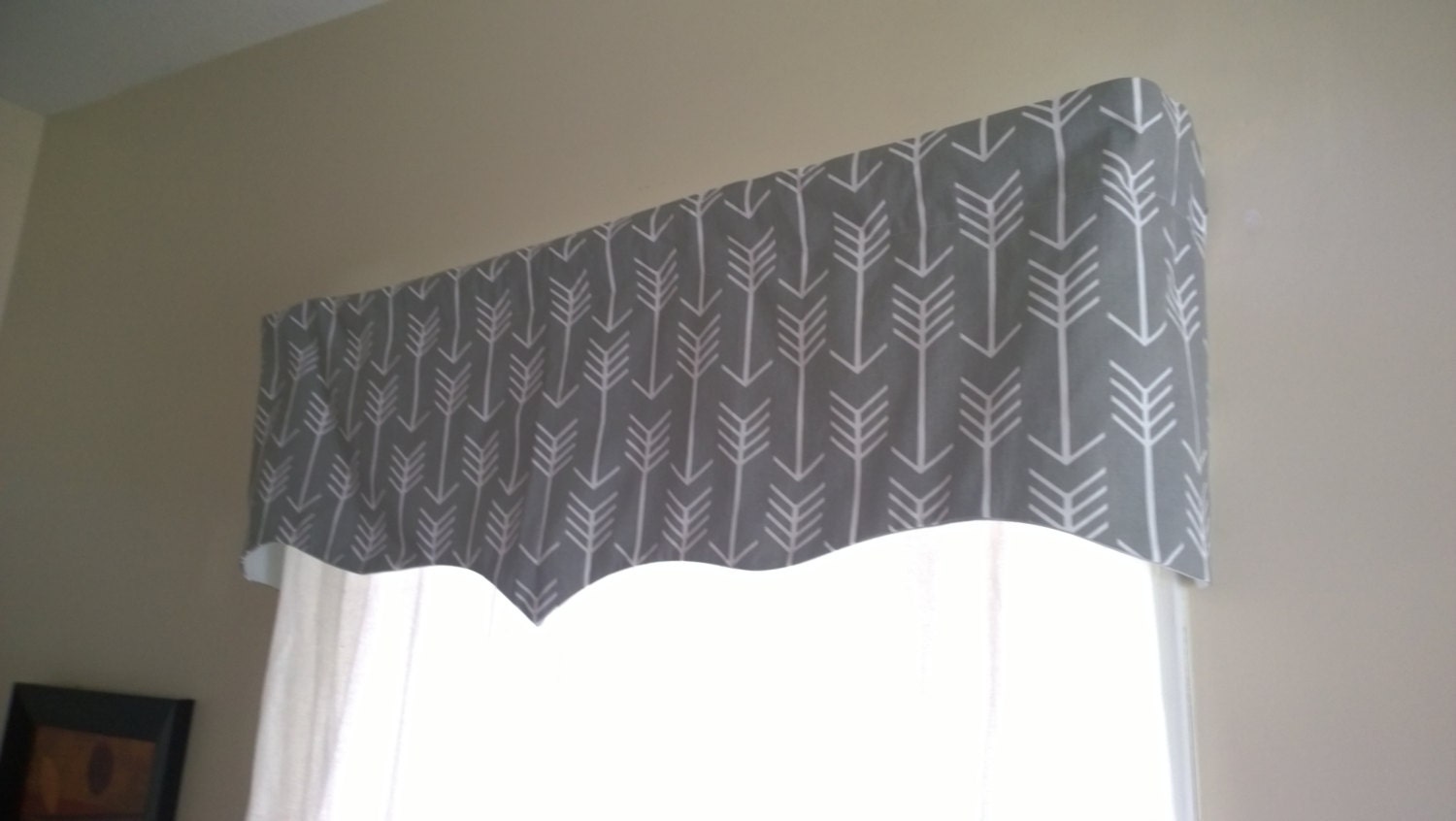 Scalloped Red and Black Buffalo Plaid valance. Custom windows Etsy