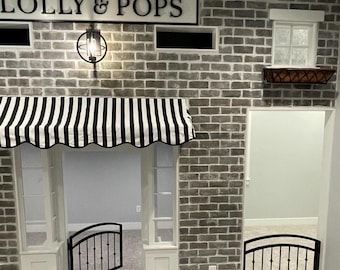 Country French style awning valance with hardware. Cafe awning, French Bistro awning