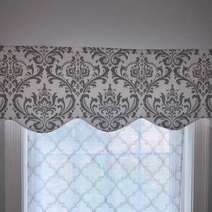 Tenda decorativa grigia, tenda per finestra grigia, stile smerlo, gialla, tutti i colori, fino a 52 pollici di larghezza