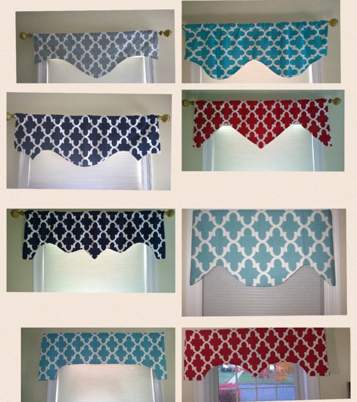 Turquoise Valance Window Valance Scalloped Valance Etsy