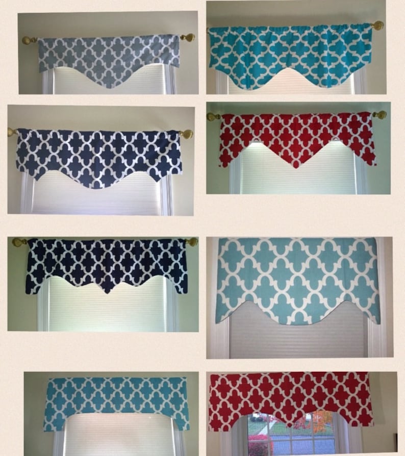 Turquoise Valance Window Valance Scalloped Valance Etsy
