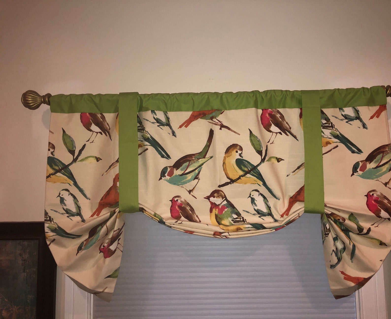 Bird Valancebird Tie up Valance Kitchen Curtain Bathroom Etsy