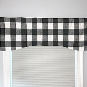 Black and white window valance, lined window valance black and white, decorative valance, lined black and white valance image 5