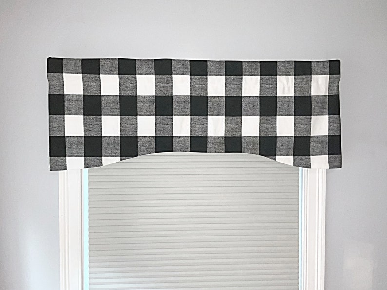 Black and white window valance, lined window valance black and white, decorative valance, lined black and white valance image 5