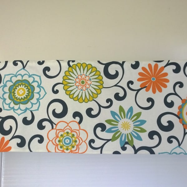 Waverly Pom Pom Play Confetti valance, Straight  lined valance, kitchen valance, window valance curtains, window topper, valances