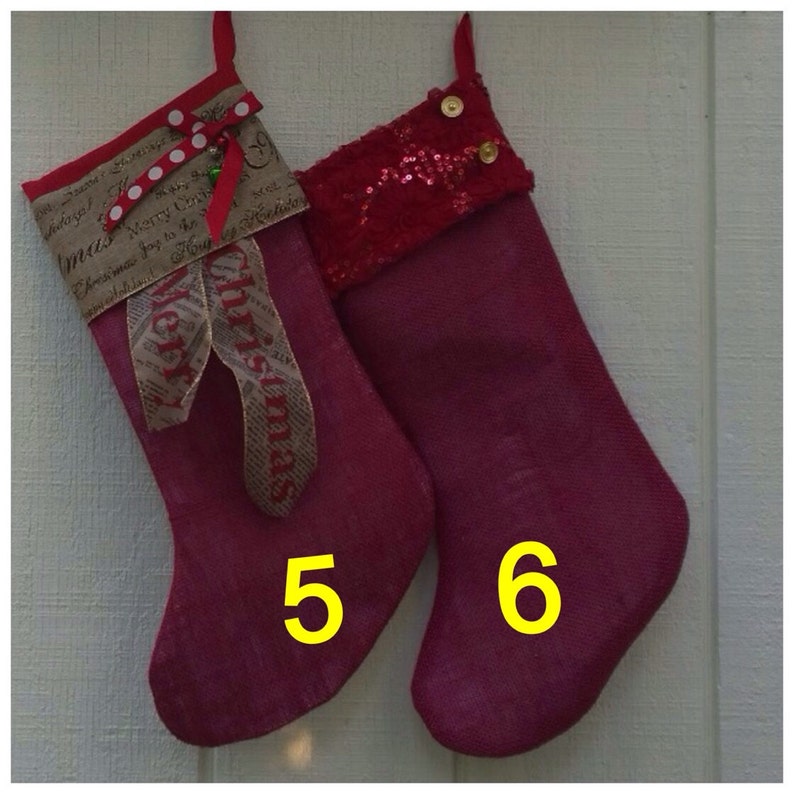 Red Burlap Personalized stocking Natural Burlap custom stocking Christmas sock Christmas stocking,Christmas stocking custon ornament