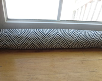 Gray chevron door draft stopper COVER, extra long door draft dodger, gray door snake, gray door stopper