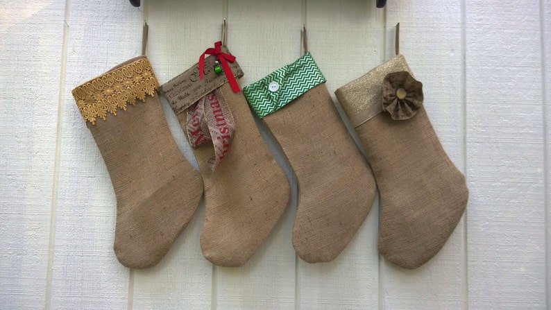 Red Burlap Personalized stocking Natural Burlap custom stocking Christmas sock Christmas stocking,Christmas stocking custon ornament