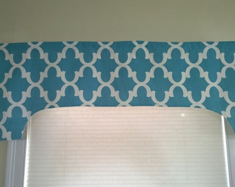 Blue window valance, Premier print Blue valance. . Yellow, red, Gray, Orange, Black, Green valance, custom  window valance