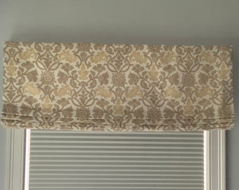 Faux Roman shade, flat Roman valance, custom fake  Roman valance