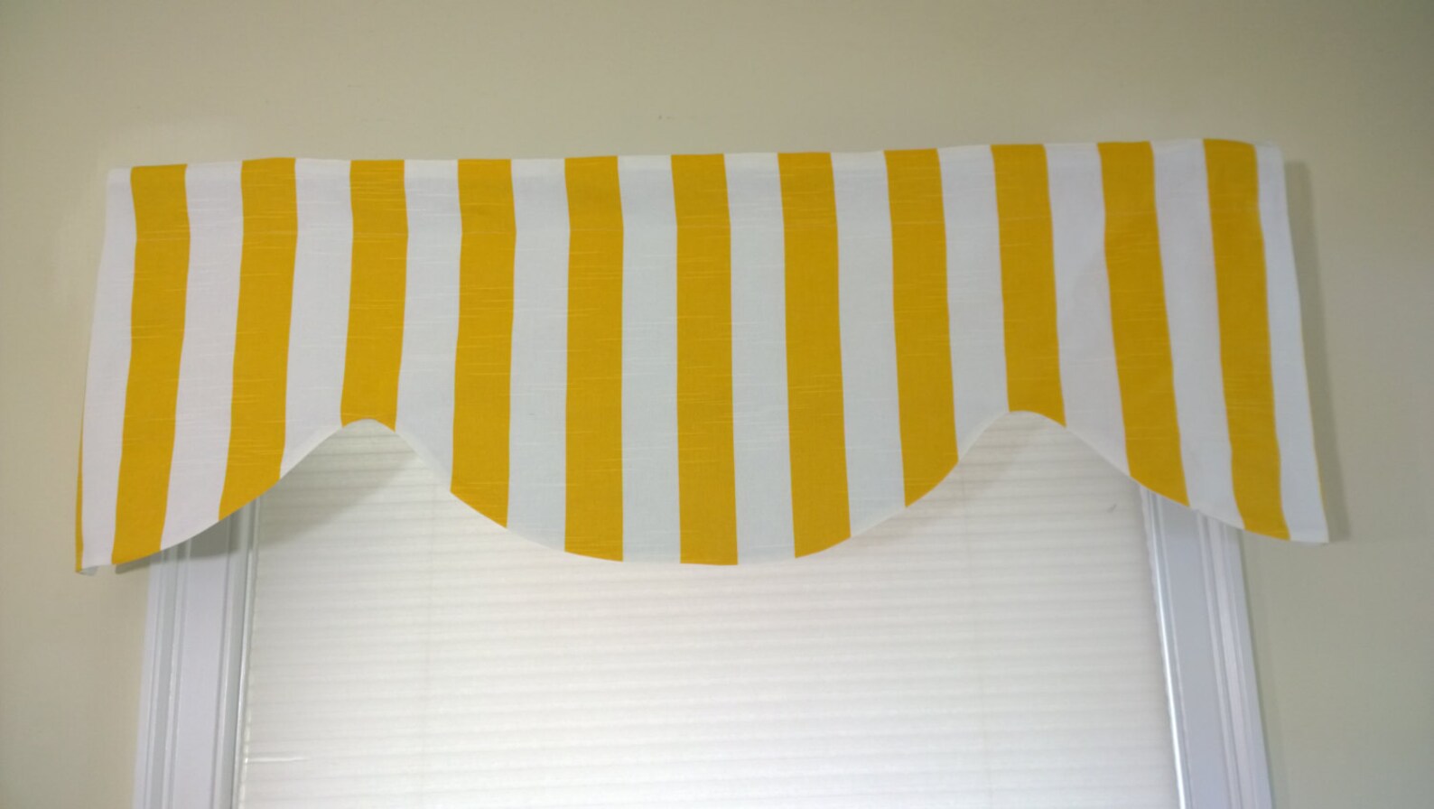 Stripes Window Valance Yellow and White Valance All Color Etsy