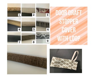 Window or Door draft Stopper COVER,  Brown door draft stopper COVER, door draf blocker, up to 55 inches long, Black, Gray, orange, Tan,