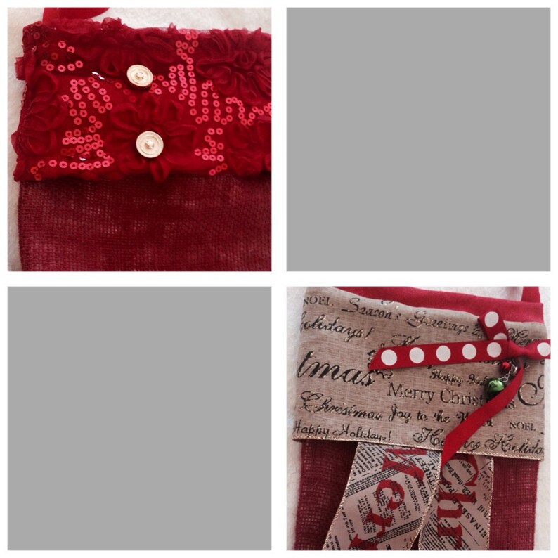 Red Burlap Personalized stocking Natural Burlap custom stocking Christmas sock Christmas stocking,Christmas stocking custon ornament