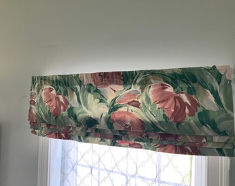 Faux Roman shade, flat Roman valance, custom fake  Roman valance