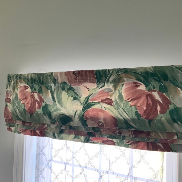 Faux Roman shade, flat Roman valance, custom fake  Roman valance