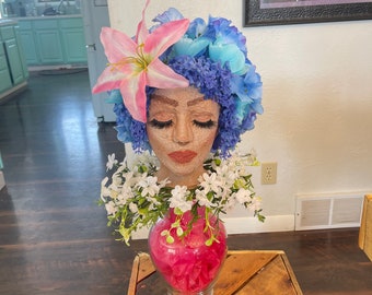 Mannequin Head, Painted Styrofoam Head, Wreath Embellishment, Painted Head,  Wreath Attachment, Halloween, Evil, 