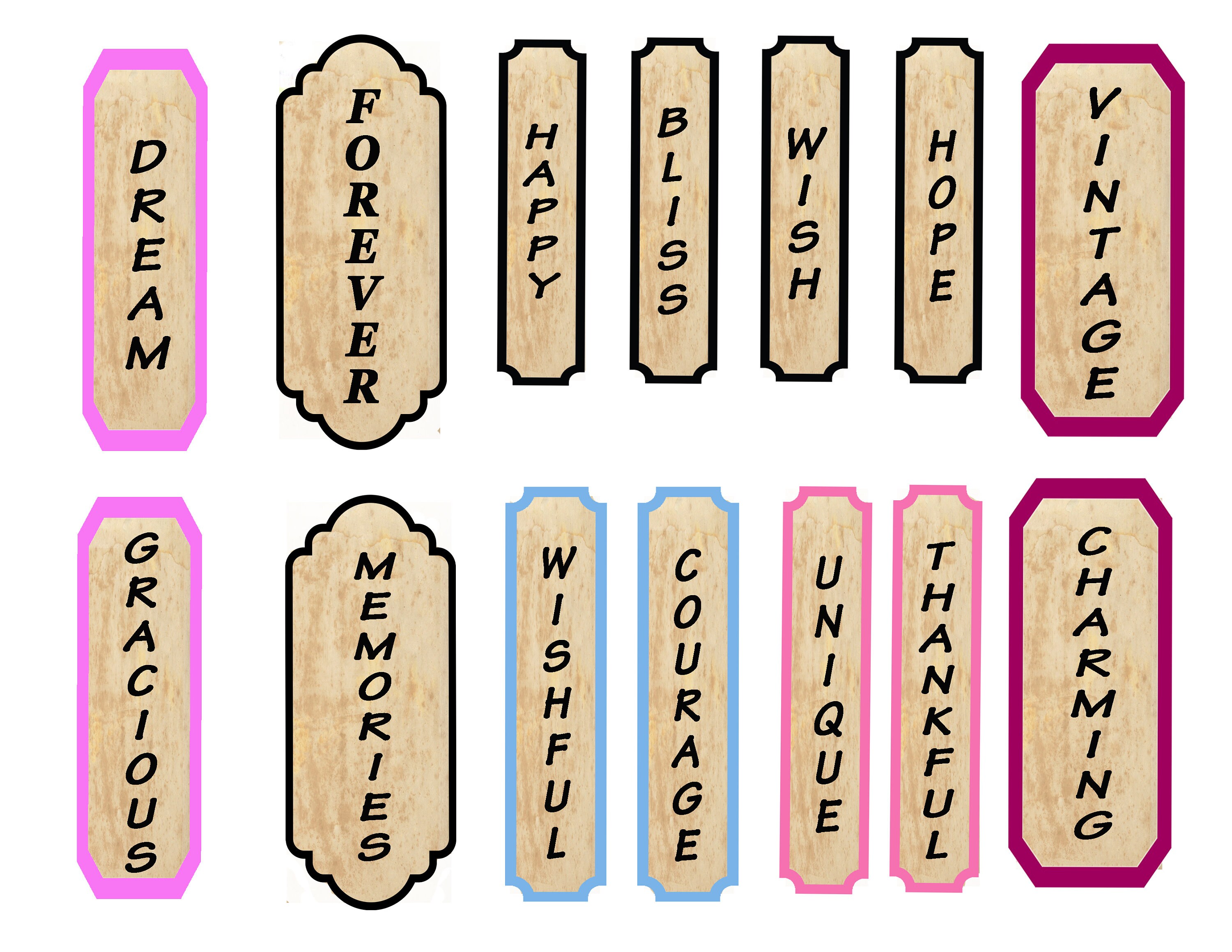 Labels Vertically Vertical Word Labels for Junk Journaling - Etsy