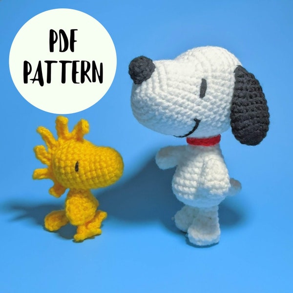 Snoopy and Woodstock Amigurumi Crochet Pattern