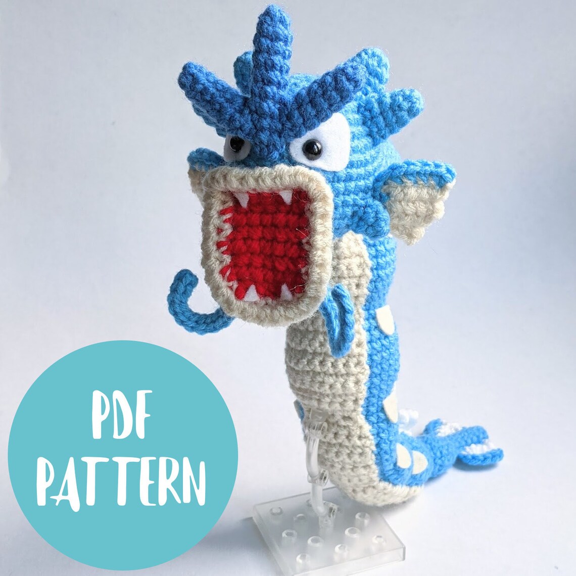 Gyarados Pokemon Amigurumi Crochet Pattern Etsy España