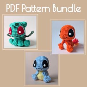 Kanto Starters Crochet Amigurumi Pattern Bundle