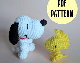 Beagle and Canary Amigurumi Crochet Pattern