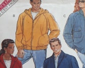 Size XS, S, M Chest 30 quot -40 quot Men, Women 39 s Lightweight Bomber Jacket Butterick 5811 Hood, Pockets, Zip Easy Vintage 1991 Sewing Pattern