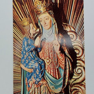 Cartão de relíquia vintage de Santa Ana de Beaupré - Ana, Mãe de Maria/Padroeira das Avós - Cartão de oração sagrada da Basílica de Quebec, Canadá
