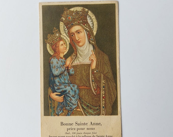 Relic Card of St Anne De Beaupre, Quebec, Canada Vintage/antique Holy