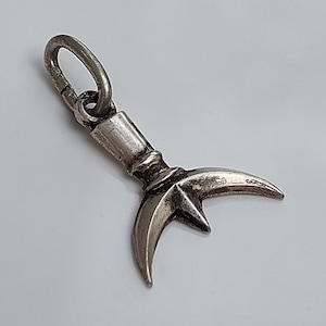 Tiny Vintage Camargue Trident 800 Silver Charm/Small French Three Marys/Saintes-Maries-de-la-Mer Provence France Taureaux Gardian Pendant