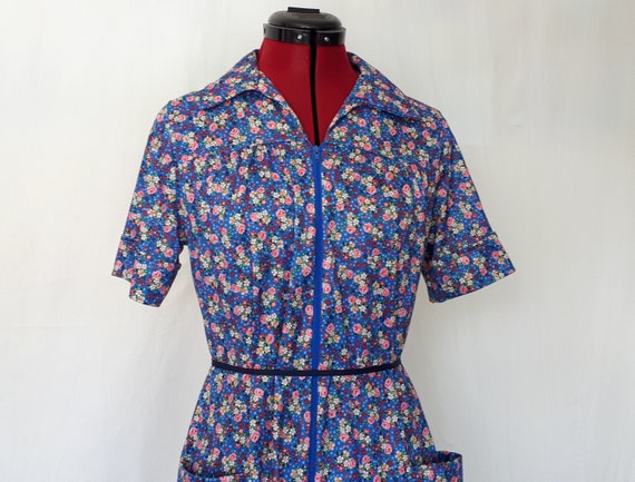 Bust 36" Vintage Stretch Midi Hamilton Housedress