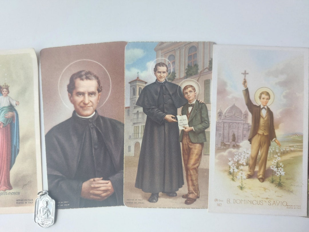 St John Bosco Dominic Savio Holy Cards Mary, Help of Christians Medal ...