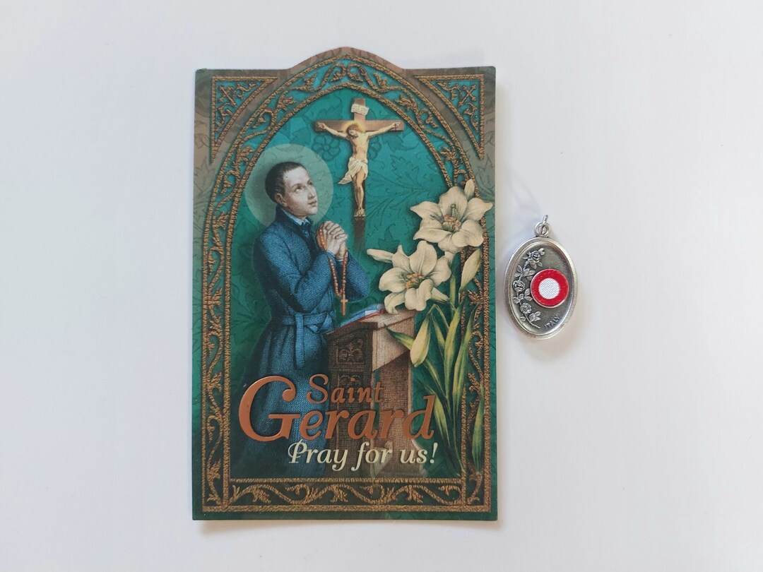 St Gerard Relic Medal Prayer Card Majella/maiella Patron Etsy
