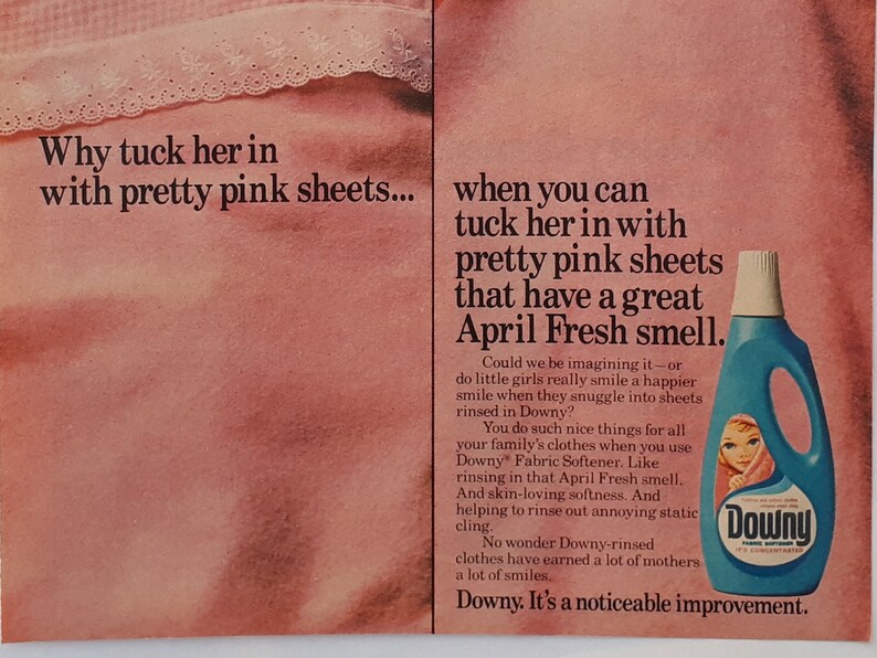 1975 Downy Fabric Softener Ad / Laundry Room or Closet Poster Etsy