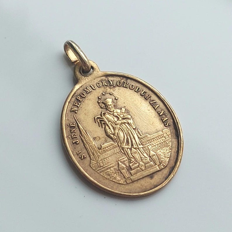 Antique Slovakian-language Medal W/ St John of Nepomuk, Patron of ...