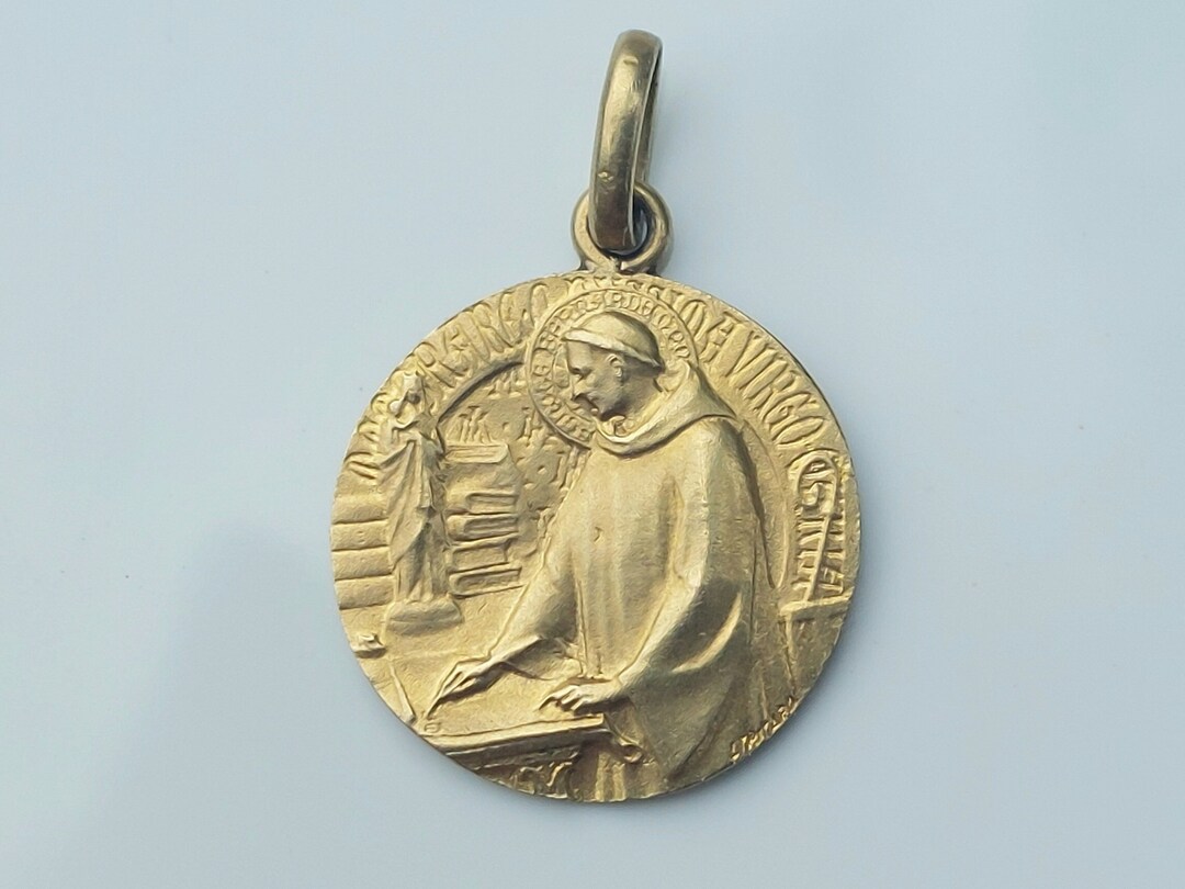15MM St Gerard Majella Gold-plated Medal Signed Tricardround Vintage ...