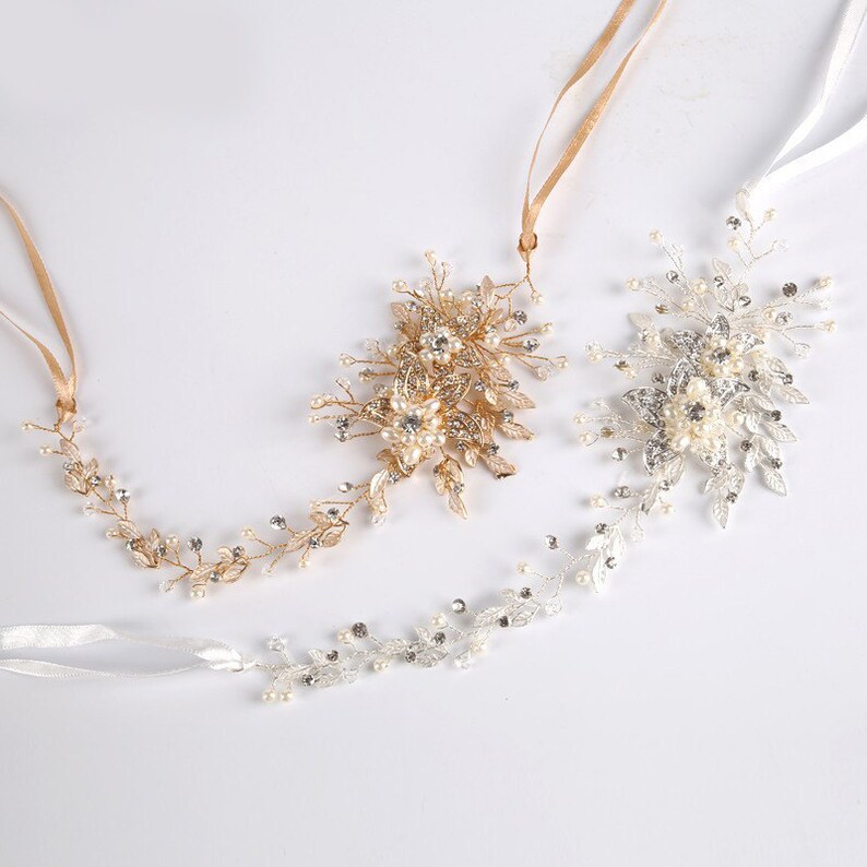 Bridal hair vine Wedding hair accessories Bridal hair piece Wedding unique hair piece Wedding hair piece Flower hair piece pearls crystals